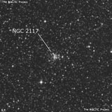 NGC 2117 - рассеянное скопление звёзд. Описание NGC 2117:, Рассеянное скопление в созвездии Золотая Рыба
