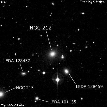 NGC 212 - галактика. Описание NGC 212:, Галактика в созвездии Феникс