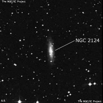 NGC 2124 - спиральная галактика. Описание NGC 2124:, Галактика в созвездии Заяц