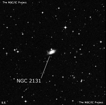 NGC 2131 - галактика неправильной формы. Описание NGC 2131:, Галактика в созвездии Заяц
