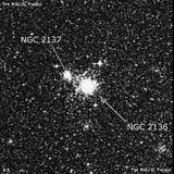 NGC 2136 - рассеянное скопление звёзд. Описание NGC 2136:, Шаровое скопление в созвездии Золотая Рыба