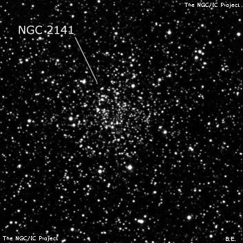 NGC 2141 - рассеянное скопление звёзд. Описание NGC 2141:, Рассеянное скопление в созвездии Орион