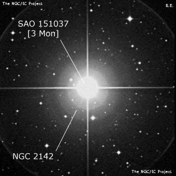 NGC 2142 - одиночная звезда. Описание NGC 2142:, Двойная звезда в созвездии Единорог