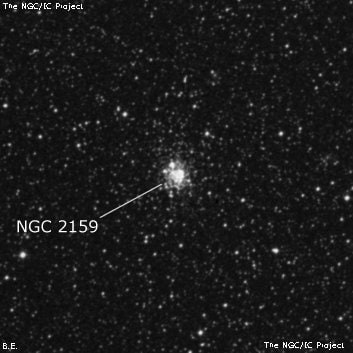 NGC 2159 - рассеянное скопление звёзд. Описание NGC 2159:, Шаровое скопление в созвездии Золотая Рыба
