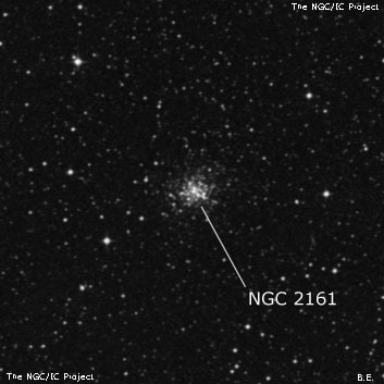 NGC 2161 - рассеянное скопление звёзд. Описание NGC 2161:, Шаровое скопление в созвездии Столовая Гора