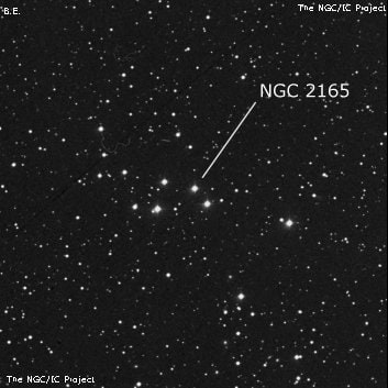 NGC 2165 - рассеянное скопление звёзд. Описание NGC 2165:, Рассеянное скопление в созвездии Возничий
