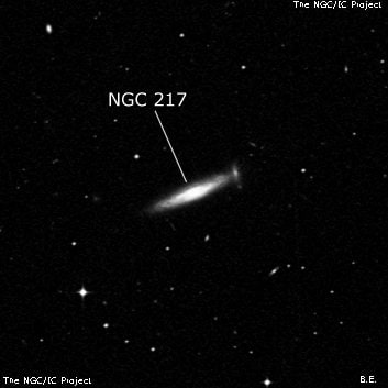 NGC 217 - линзовидная галактика. Описание NGC 217:, Галактика в созвездии Кит