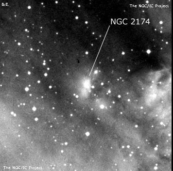 NGC 2174 - туманность. Описание NGC 2174:, Комплекс туманностей в созвездии Орион