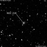 NGC 218 - спиральная галактика. Описание NGC 218:, Галактика в созвездии Андромеда