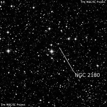 NGC 2180 - рассеянное скопление звёзд. Описание NGC 2180:, Рассеянное скопление в созвездии Орион