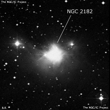 NGC 2182 - туманность. Описание NGC 2182:, Отражательная туманность в созвездии Единорог