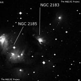 NGC 2183 - туманность. Описание NGC 2183:, Область H II в созвездии Единорог