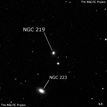 NGC 219 - эллиптическая галактика. Описание NGC 219:, Галактика в созвездии Кит