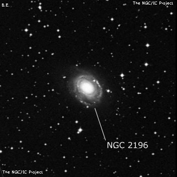 NGC 2196 - спиральная галактика. Описание NGC 2196:, Галактика в созвездии Заяц