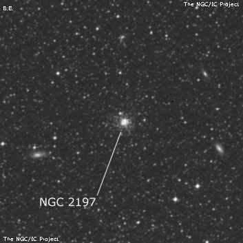 NGC 2197 - рассеянное скопление звёзд. Описание NGC 2197:, Шаровое скопление в созвездии Золотая Рыба
