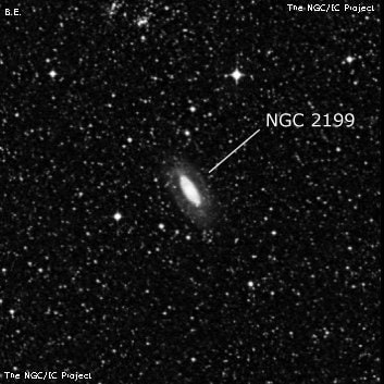 NGC 2199 - спиральная галактика. Описание NGC 2199:, Галактика в созвездии Столовая Гора
