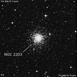 NGC 2203 - рассеянное скопление звёзд. Описание NGC 2203:, Шаровое скопление в созвездии Столовая Гора