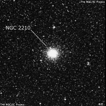 NGC 2210 - рассеянное скопление звёзд. Описание NGC 2210:, Шаровое скопление в созвездии Золотая Рыба