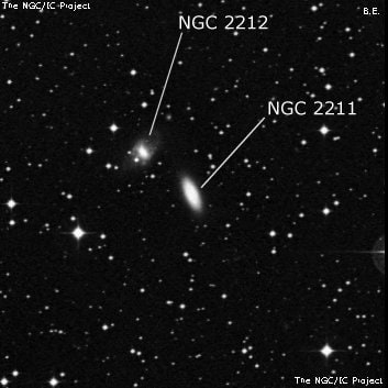 NGC 2211 - спиральная галактика с баром. Описание NGC 2211:, Галактика в созвездии Большой Пес
