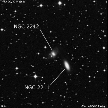 NGC 2212 - спиральная галактика с баром. Описание NGC 2212:, Галактика в созвездии Большой Пес