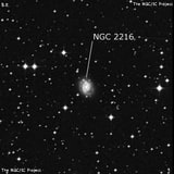 NGC 2216 - спиральная галактика с баром. Описание NGC 2216:, Галактика в созвездии Большой Пес