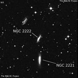 NGC 2222 - спиральная галактика с баром. Описание NGC 2222:, Галактика в созвездии Живописец