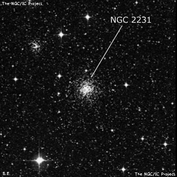NGC 2231 - рассеянное скопление звёзд. Описание NGC 2231:, Шаровое скопление в созвездии Золотая Рыба