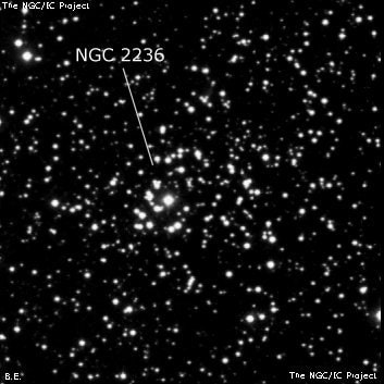 NGC 2236 - рассеянное скопление звёзд. Описание NGC 2236:, Рассеянное скопление в созвездии Единорог