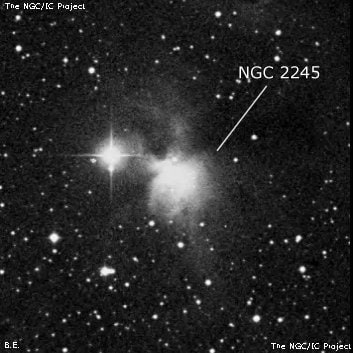 NGC 2245 - туманность. Описание NGC 2245:, Отражательная туманность в созвездии Единорог