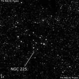 NGC 225 - рассеянное скопление звёзд. Описание NGC 225:, Рассеянное скопление в созвездии Кассиопея