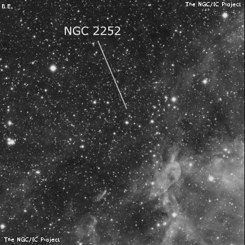 NGC 2252 - рассеянное скопление звёзд. Описание NGC 2252:, Рассеянное скопление в созвездии Единорог