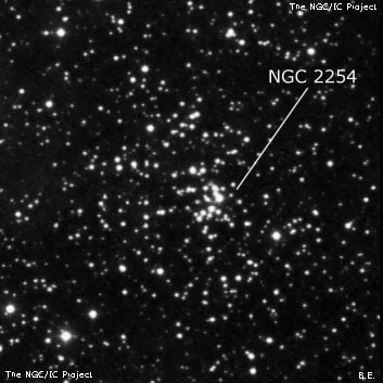 NGC 2254 - рассеянное скопление звёзд. Описание NGC 2254:, Рассеянное скопление в созвездии Единорог