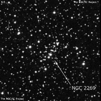 NGC 2269 - рассеянное скопление звёзд. Описание NGC 2269:, Рассеянное скопление в созвездии Единорог