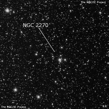 NGC 2270 - рассеянное скопление звёзд. Описание NGC 2270:, Рассеянное скопление в созвездии Единорог