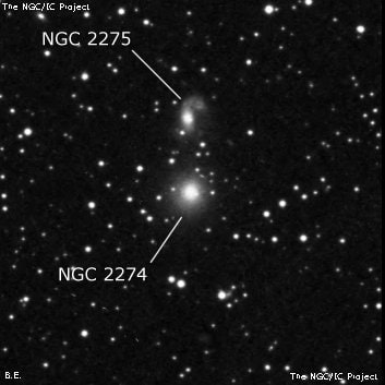 NGC 2274 - эллиптическая галактика. Описание NGC 2274:, Галактика в созвездии Близнецы