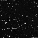 NGC 2279 - три звезды. Описание NGC 2279:, Объект глубокого космоса в созвездии Близнецы