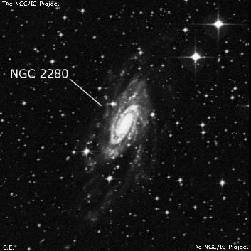 NGC 2280 - спиральная галактика. Описание NGC 2280:, Галактика в созвездии Большой Пес