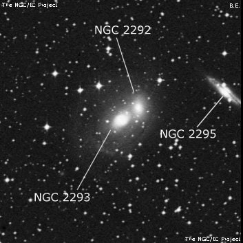 NGC 2293 - спиральная галактика с баром. Описание NGC 2293:, Галактика в созвездии Большой Пес