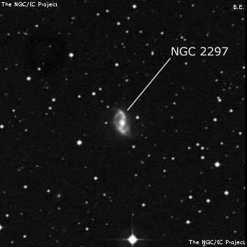 NGC 2297 - спиральная галактика с баром. Описание NGC 2297:, Галактика в созвездии Живописец