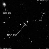 NGC 230 - спиральная галактика. Описание NGC 230:, Галактика в созвездии Кит