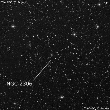 NGC 2306 - рассеянное скопление звёзд. Описание NGC 2306:, Рассеянное скопление в созвездии Единорог