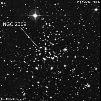 NGC 2309 - рассеянное скопление звёзд. Описание NGC 2309:, Рассеянное скопление в созвездии Единорог