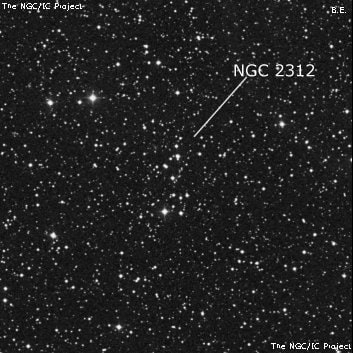 NGC 2312 - группа звёзд. Описание NGC 2312:, Рассеянное скопление в созвездии Единорог