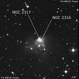 NGC 2316 - туманность. Описание NGC 2316:, Комплекс туманностей в созвездии Единорог