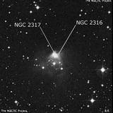 NGC 2317 - туманность. Описание NGC 2317:, Комплекс туманностей в созвездии Единорог