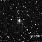 NGC 2318 - рассеянное скопление звёзд. Описание NGC 2318:, Рассеянное скопление в созвездии Большой Пес