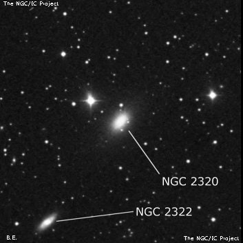 NGC 2320 - эллиптическая галактика. Описание NGC 2320:, Галактика в созвездии Рысь