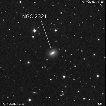 NGC 2321 - спиральная галактика с баром. Описание NGC 2321:, Галактика в созвездии Рысь