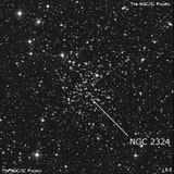 NGC 2324 - рассеянное скопление звёзд. Описание NGC 2324:, Рассеянное скопление в созвездии Единорог
