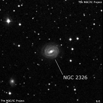 NGC 2326 - спиральная галактика с баром. Описание NGC 2326:, Галактика в созвездии Рысь
